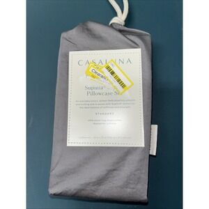 Casaluna‎ Supima Sateen Pillowcase Set Standard Dark Grey